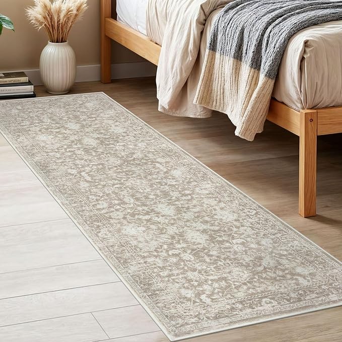KILOCOCO Hallway Runner 2x6 Kitchen Runner Rug Printed Vintage Floral Washable
