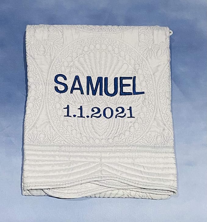 Personalized Baby Blanket Baby Quilt Monogrammed Blankets for Boys and Girls Embroidered Baby Gifts Name and Date