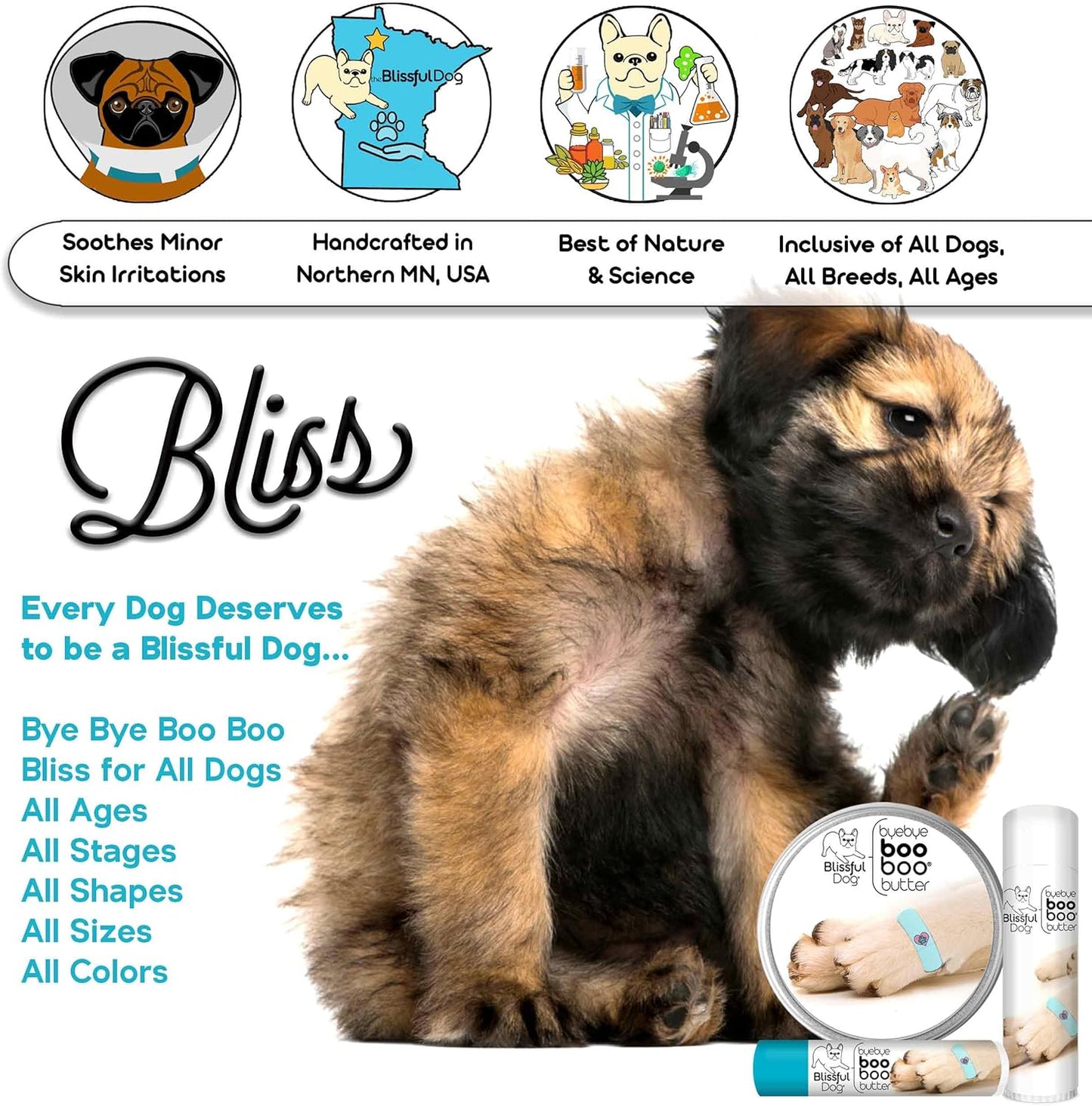 The Blissful Dog Flat-Coat Retriever Boo Boo Butter, 8-Ounce