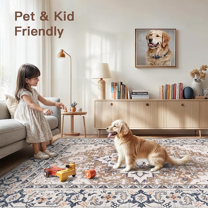 Lofus 6ft Area Rugs for Living Room, Washable Area Rug, Rugs for Bedroom