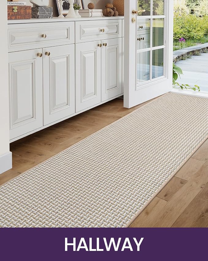 DEXI Hallway Runner Rug 2'4"x10', Non Slip Rubber Backed Runners Carpet