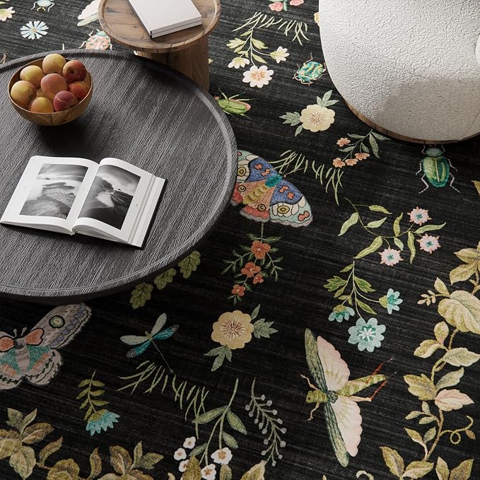 Machine Washable Rug for Living Room: 9x12 Area Rugs Vintage Bedroom Rug Stain