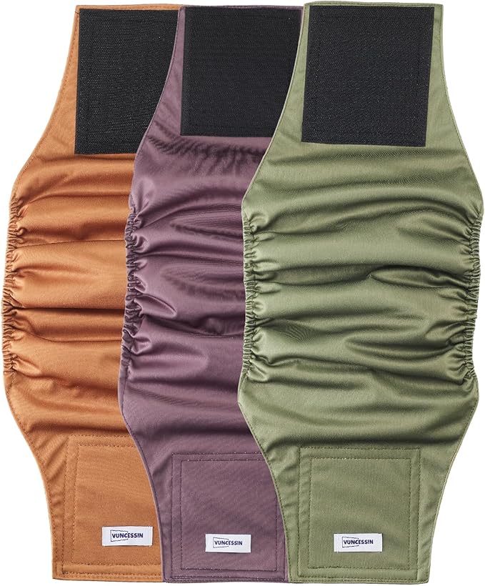 Washable Male Dog Diapers Reusable, Premium Belly Bands for Male Dogs, Pack of 3, High Absorbing Extra Small Male Dog Pee Wraps for Doggie in Incontinence or Excitable Urination and Training(XS)