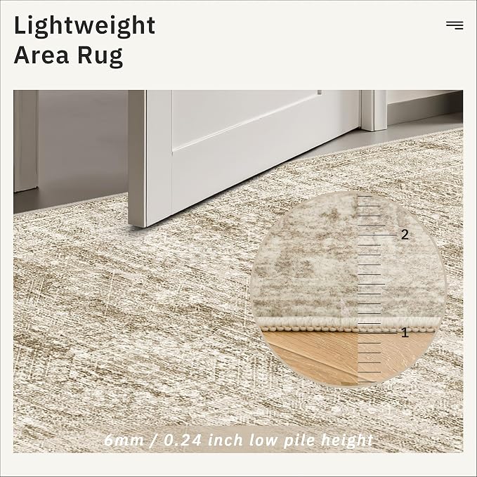 Soalmost Runner Rug 3x6 Washable Non-Slip Kitchen Runner Rugs