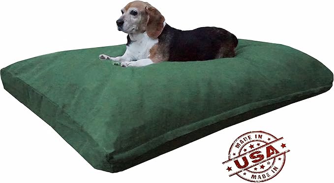 Dogbed4less Large Memory Foam Dog Bed Pillow with Orthopedic Comfort, Waterproof Liner and Durable Pet Bed Canvas Cover 41X27 Inches, Olive Green