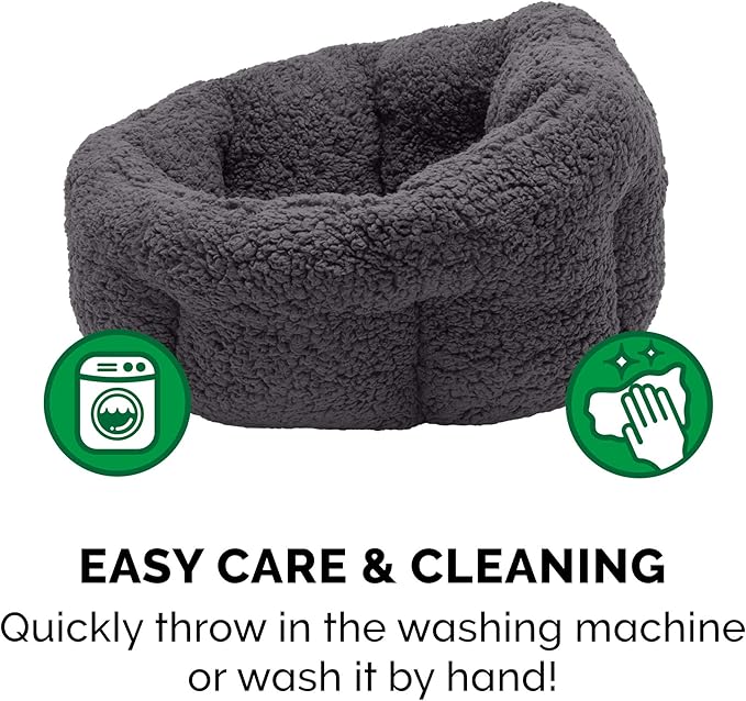 Furhaven 23" Round Self-Warming Pet Bed for Indoor Cats & Medium/Small Dogs, 100% Washable, For Pets Up to 45 lbs - Hi Lo Snuggle Terry Cuddler - Charcoal Gray, Medium