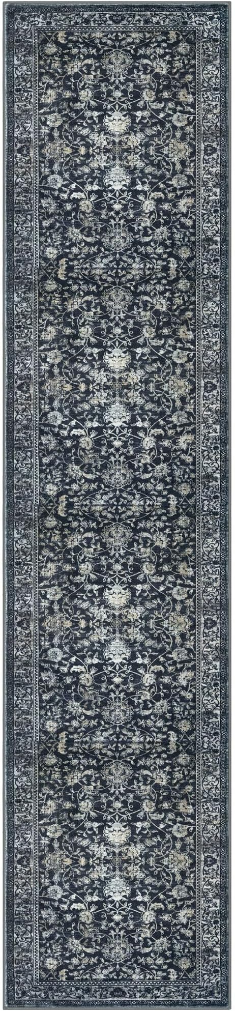 KILOCOCO Hallway Runner 2x12 Rug Runner Printed Vintage Floral Washable