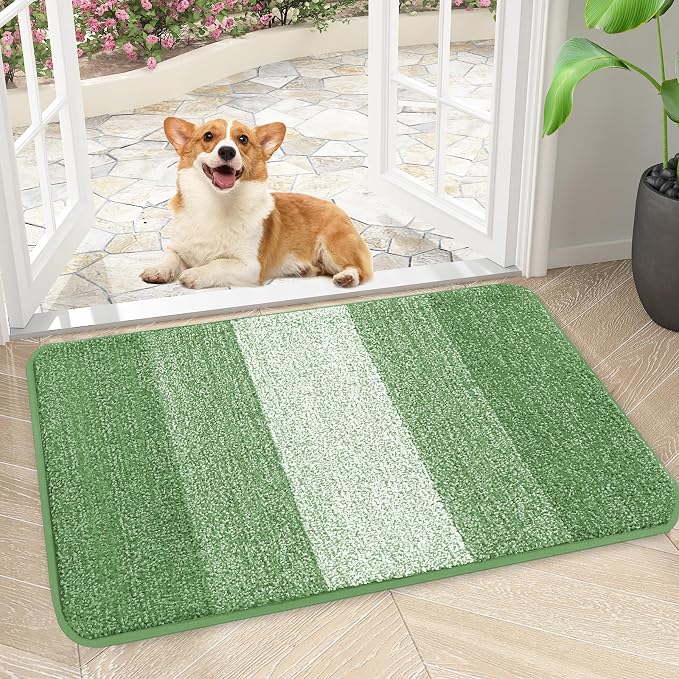 Kitinjoy Indoor Outdoor Door Mat, 30x17 Non-Slip Absorbent Dirt Trapper