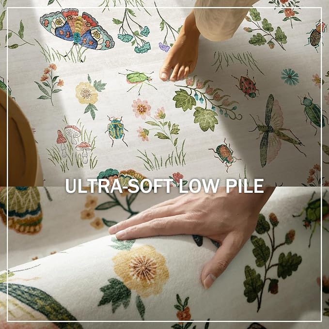 Washable Area Rugs for Living Room: 9x12 Bedroom Rug Vintage Large Rugs Stain