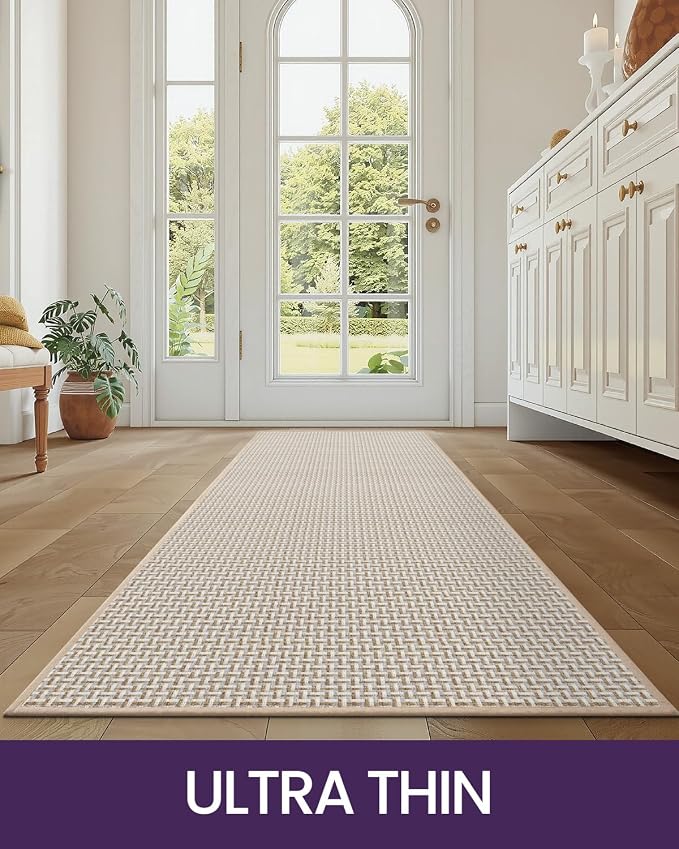 DEXI Hallway Runner Rug 2'4"x10', Non Slip Rubber Backed Runners Carpet