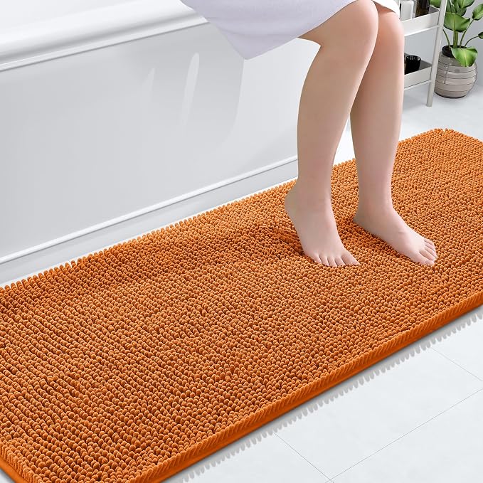 OLANLY Bathroom Runner Rugs 70x24, Extra Soft Absorbent Chenille Bath Rugs