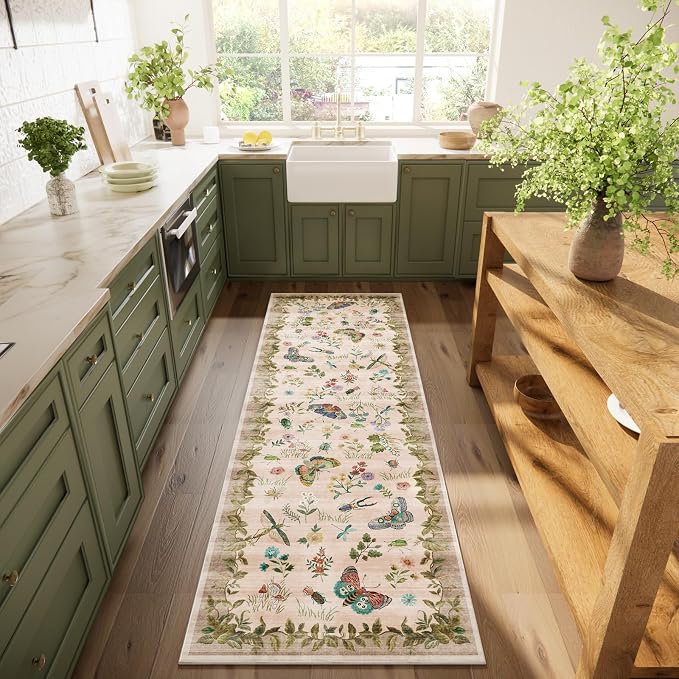 Machine Washable Hallway Runner Rugs: 2'6"x8' Kitchen Runner Stain Resistant