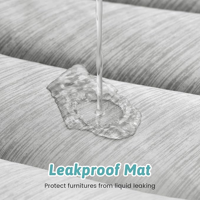 Dog Cooling Mat, Q-Max > 0.4 Leaf Shaped Pet Pad, Liquid Pee Proof Summer Mat for Cats, Washable Sleep Blanket for Bed Couch Floor Indoor, 39x34 inch, Silver Grey