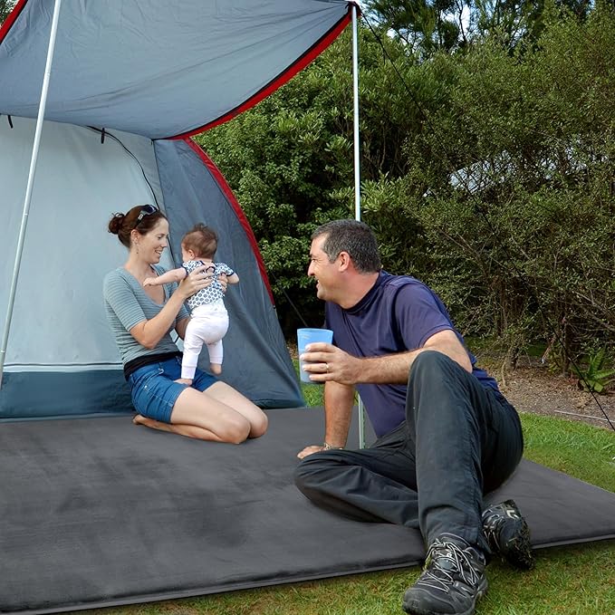 BALAPET Thick Memory Foam 74x50 Play Mat for Playpen, Super Soft Velvet Portable Baby Playpen Mat for Kids Toddler Crawling and Play, Non-Slip Bottom Playmat, Dark Grey