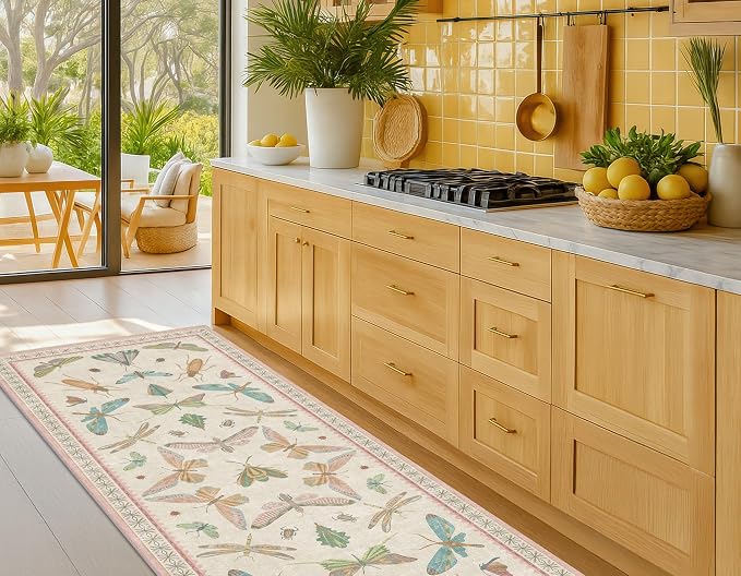 Insect Print 8ft Long Hallway Runner Rug
