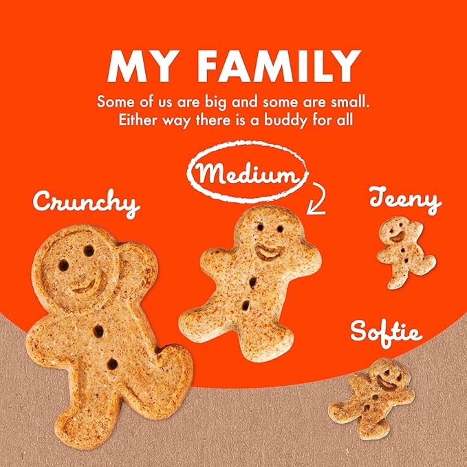 Buddy Biscuits Crunchy Medium Dog Treats, Peanut Butter, 12 oz. Bag