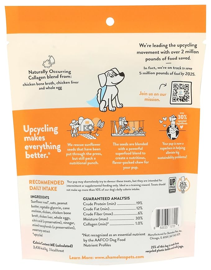 Shameless Pets, Dog Treats Bone Broth Bits Nutty Chicken, 10 Ounce