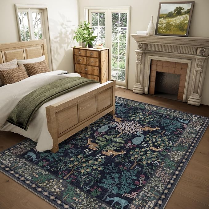9x12 Area Rugs for Living Room: Washable Bedroom Rug Vintage Area Rug Stain