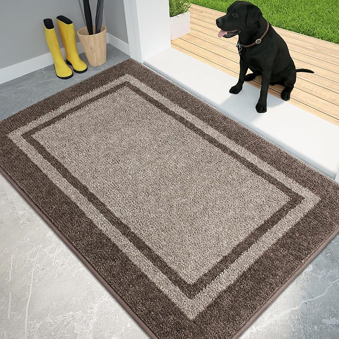PURRUGS Dirt Trapping Door Mat 32" x 48", Non-Slip Machine Washable Entryway Rug