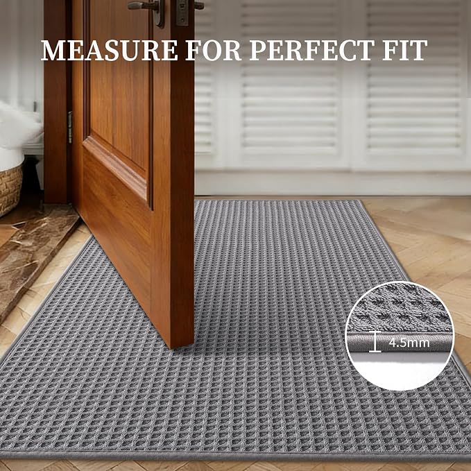 YIHOUSE Indoor Door Mat 20" x 32", Non-Slip Washable Entryway Mat, Dirt Trapper