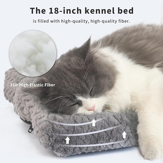 Dog Bed for Small Dogs Washable Dog Crate Bed for Dog Cages 18 inch Small Dog Bed Anti-Slip Waterproof Mute Base Warming Cozy Soft Pet Pupp, Dog Pillows for Small Dogs Tire Printing Dark Grey