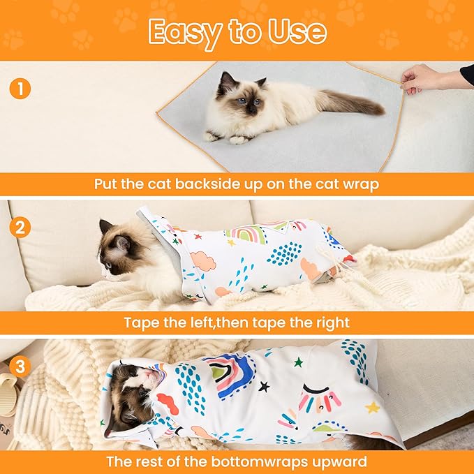 Cat Wrap for Cutting Nails,Cat Wrap for Grooming,Self-Adherent Soft Cat Blanket,Anti-Scratch Anti-Escape Multifunctional Cat Grooming Bag Pet Tool (21.7" X 21.7",Within 11.89lbs)