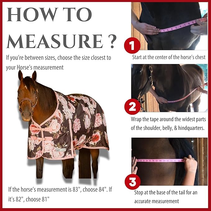 Jeffers Expression 1200 Denier Standard Neck Turnout Blanket, Rose Garden, 84" - Waterproof, Breathable Horse Blanket with 0g Polyfill, No insulation - Ideal Protection for Wind and Rain, Light Weight