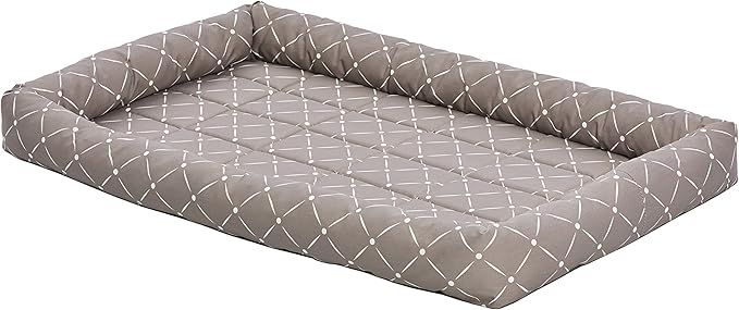 MidWest Homes for Pets 40242-MRD Quiet Time Couture Ashton Bolster Pet Bed, Large Dog/42, Mushroom