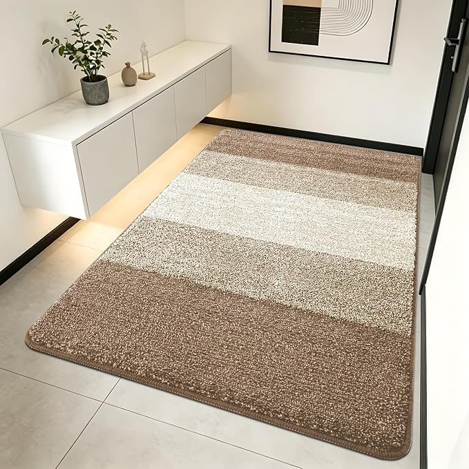 Kitinjoy Indoor Outdoor Door Mat, 70x35 Non-Slip Absorbent Dirt Trapper