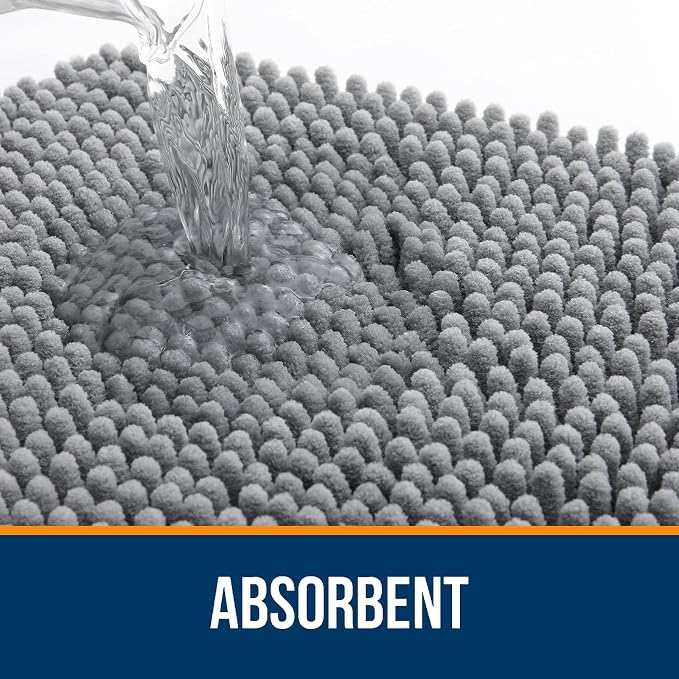 OLANLY Toilet Rugs U-Shaped 20x20, Extra Soft Absorbent Chenille Contour