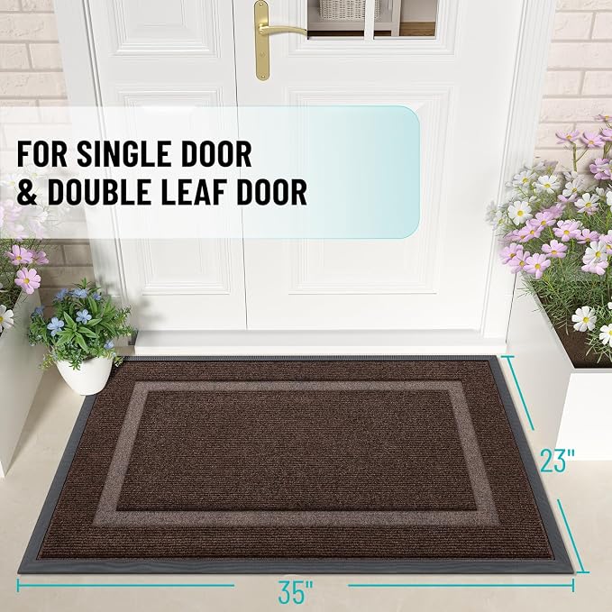 OLANLY Front Door Mat Indoor Outdoor Entrance, Waterproof All-Season,