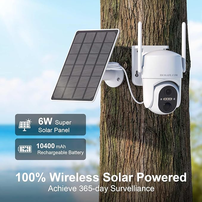4G LTE Cellular Solar Security Camera Wireless Outdoor, No WiFi Security Camera, Off Grid 2K Color Night Vision 360° Live View,Built-in SIM Card with Cloud Storage for Barn Farm Jobsite (2 PCS)