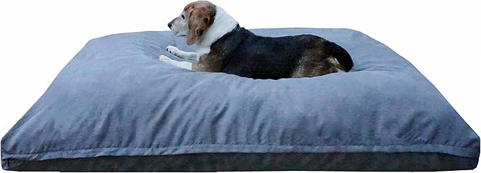 Dogbed4less Large Memory Foam Dog Bed for Medium Dogs, Orthopedic Comfort, Waterproof Liner and Suede Pet Bed Cover 41"X27" Pillow, Grey