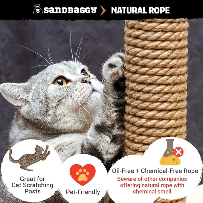 Sisal Rope Twine 1/4 inch x 500 ft - Bulk Wholesale - Similar to Home Depot, Walmart, Lowes by Sandbaggy (5 Rolls)