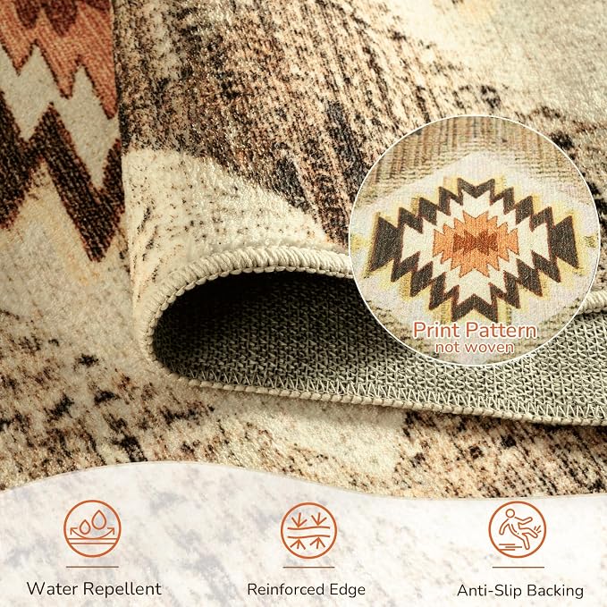 BESTSWEETIE Area Rug 3x5 Machine Washable Non-Slip Low Pile Print Pattern