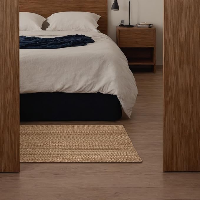 MatEssenz 2x6 Washable Runner Rug, Textured Natural Woven Low-Profile Hallway