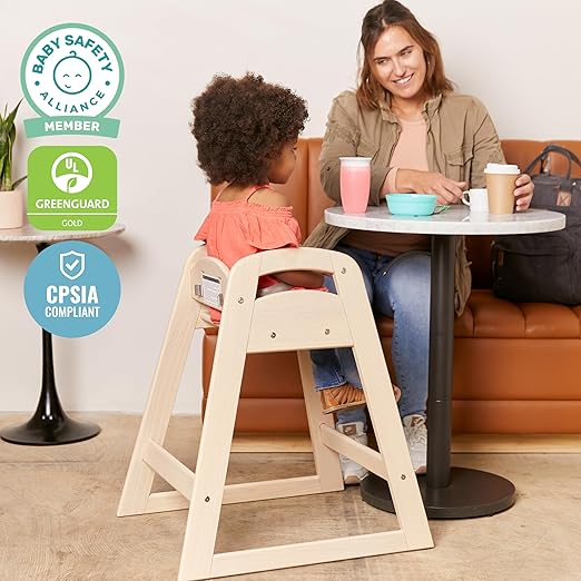 ECR4Kids ASATT High Chair, Toddler Chair, Antique White