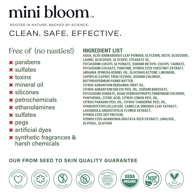 Fresh N’ Clean 2-in-1 Hair + Body Wash Shampoo Sulfate-Free Baby & Kid Safe Aloe leaf, Chamomile extract, Lavender & Botanicals - Travel Size