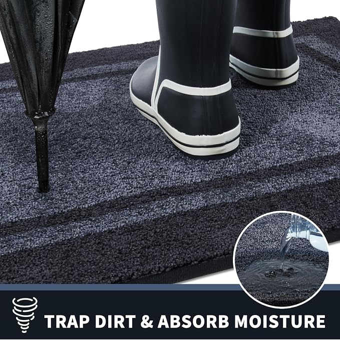 PURRUGS Dirt Trapping Door Mat 24" x 84", Non-Slip Machine Washable Entryway Rug