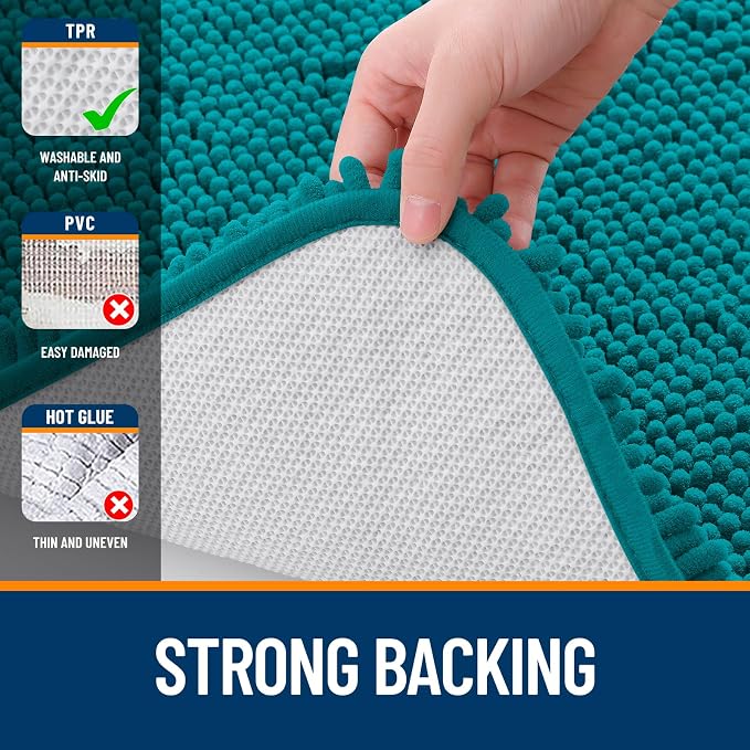 OLANLY Large Bathroom Rugs 44x32, Extra Soft Absorbent Chenille Bath Rugs