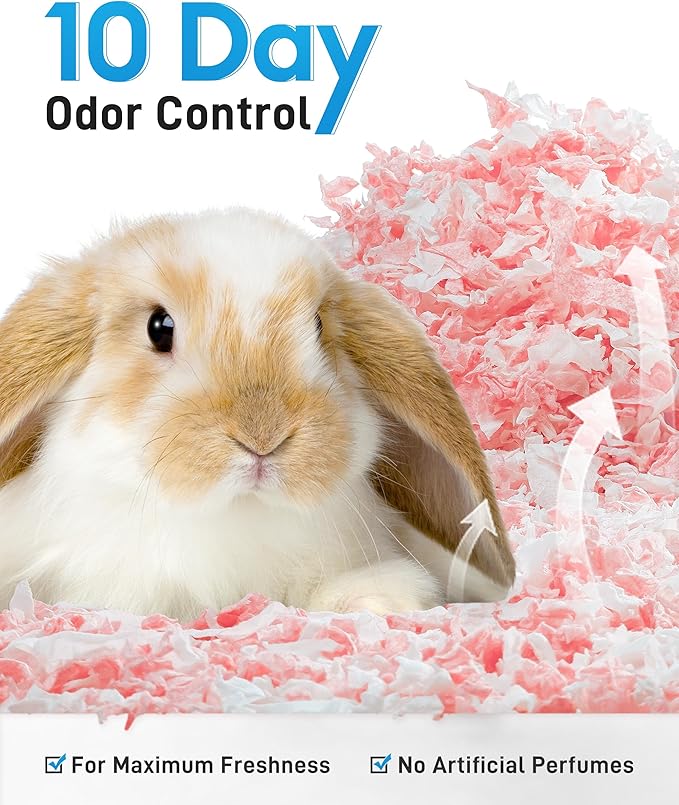 BUCATSTATE Hamster Bedding 101L, 99% Dust-Free Guinea Pig Bedding Odor Control Paper Bedding, Cozy Small Animal Bedding for Rabbit Rat Syrian Dwarf Hamsters Gerbils (Pink)