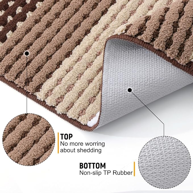 Kitinjoy Indoor Outdoor Door Mat, 59x20 Non-Slip Absorbent Dirt Trapper