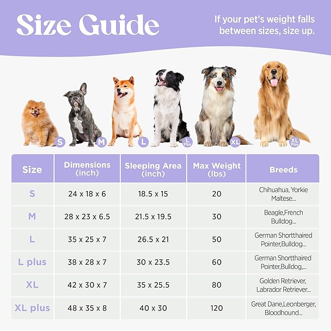 LE SURE Cute XL Dog Beds, Orthopedic Waterproof Dog Bed for Extra Large Dogs, Non-Slip Bottom and Egg-Crate Foam Big Pet Couch Sofa with Washable Removable Cover, Hazel