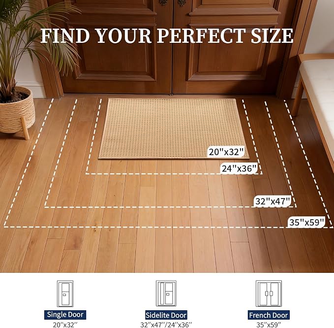 YIHOUSE Indoor Door Mat 20" x 32", Non-Slip Washable Entryway Mat, Dirt Trapper