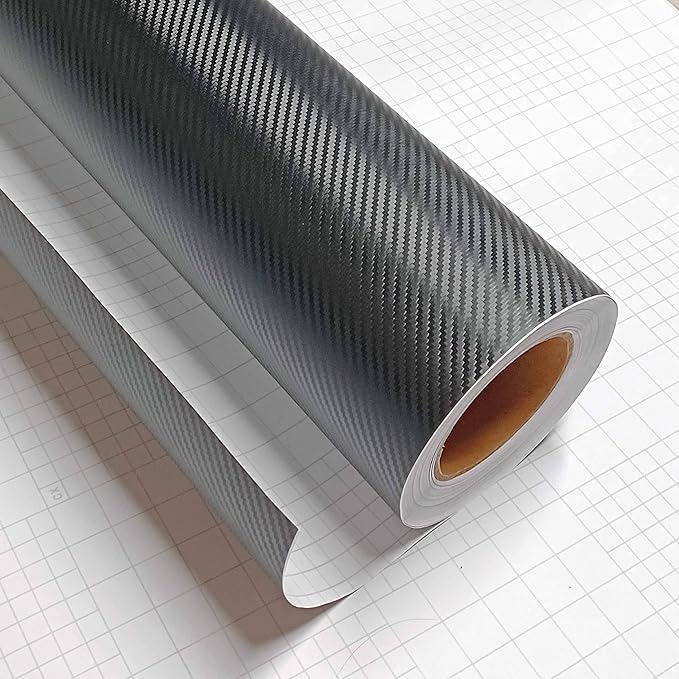 3D Black Carbon Fiber Vinyl Bubble Car Wrap Film Automotive DIY Decals (24" x 60" / 2 FT x 5 FT)