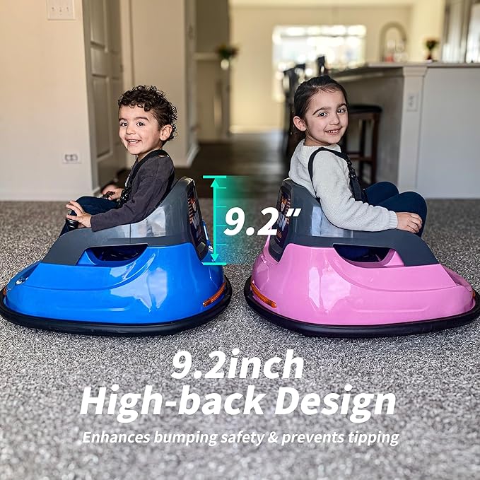 Baby Bumper Car, 6V Electric Kids Bumper Car for Toddlers with Remote Control, Bluetooth - Baby Pink