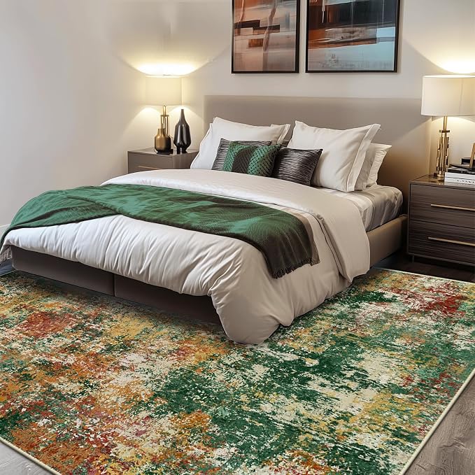 RELEANY Washable Area Rugs 10'x14 Non-Slip Modern Abstract Soft
