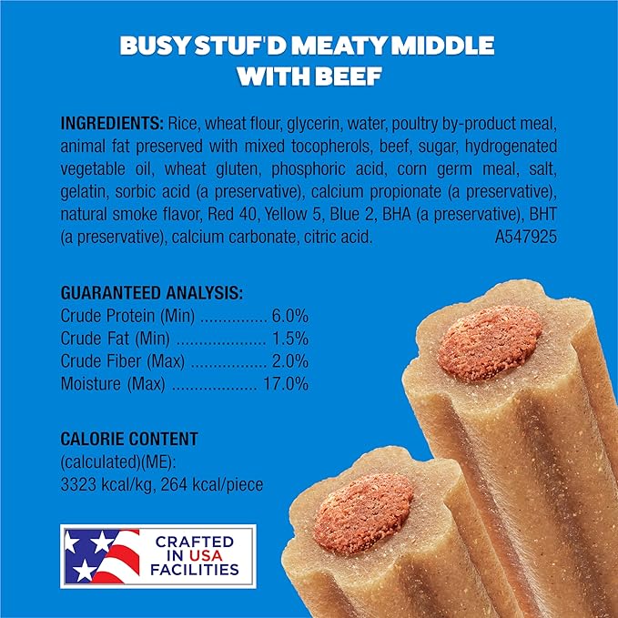 Busy Purina Stuf’d Medium Long Lasting Dog Chews - 15 ct. Pouch (Pack of 2)