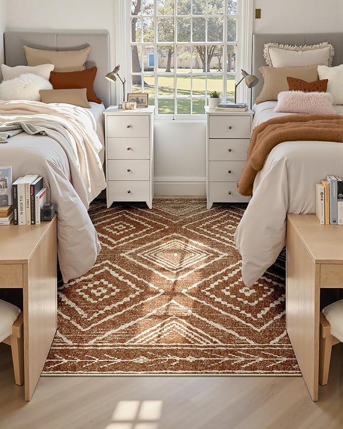 BESTSWEETIE Area Rug 4x6 Rug Machine Washable Non-Slip Low Pile Print Pattern