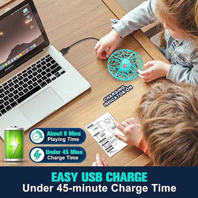 Hand Operated Drone Toy for Kids or Adults - AI Motion Sensors Mini Drones with Bright LED Projection, 360 Flips, Easy Indoor Small Flying Orb Ball for Age 4-6-8-12 Birthday Gifts